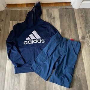 Adidas Boys Sweatshirt and‎ Blue Cargo Shirts